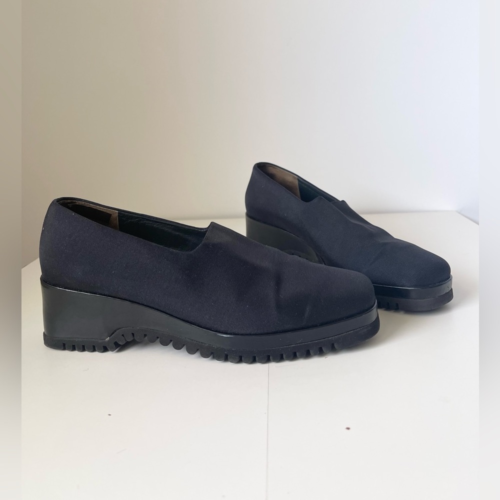 Paul Green Y2K Chunky Platform‎ Wedge Loafer Navy Black 7.5